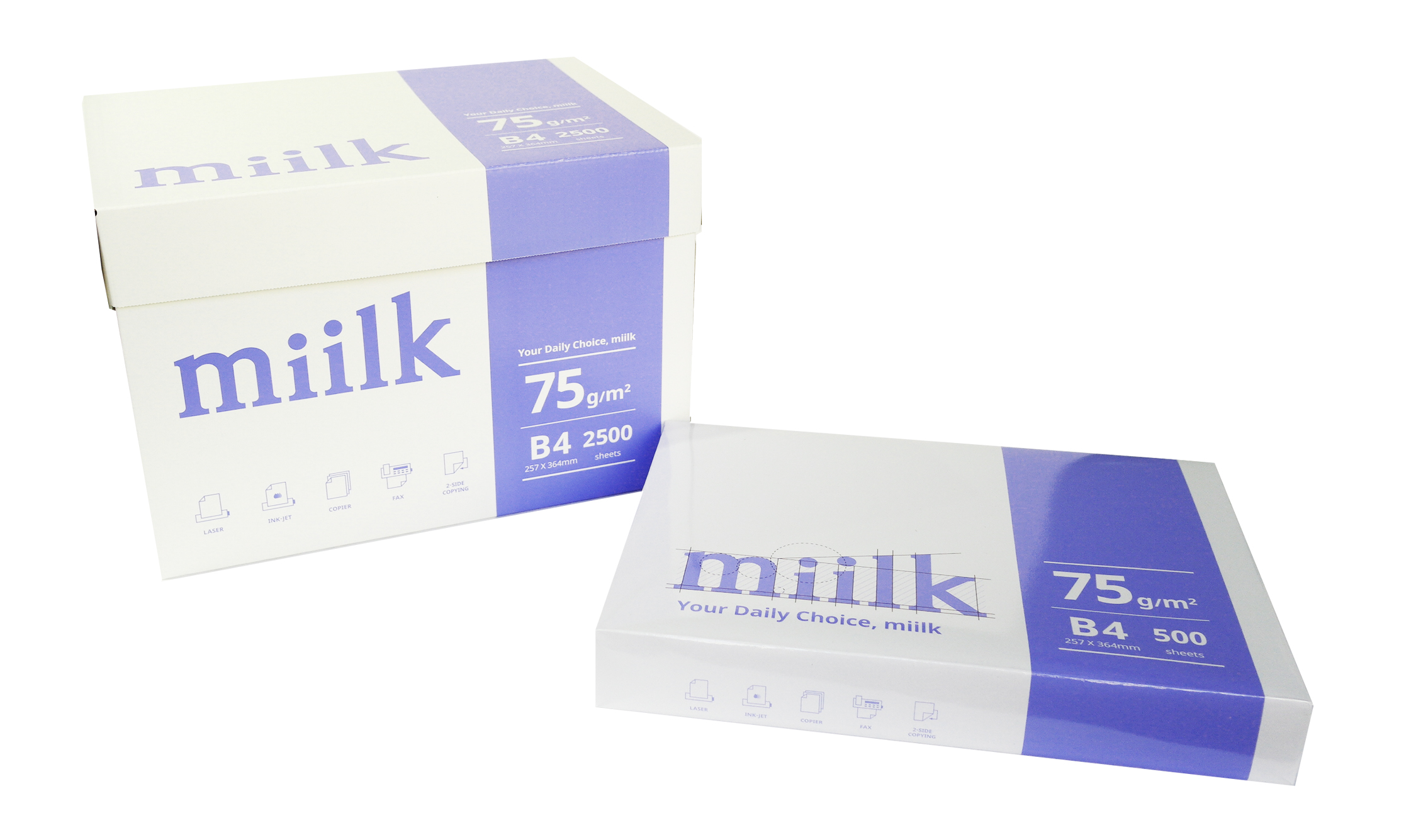 밀크 75g B4 1박스 2500매  *B4용지 입니다*