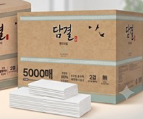 네모난 핸드타월 1박스 5000매 (100매 x 50밴드)
